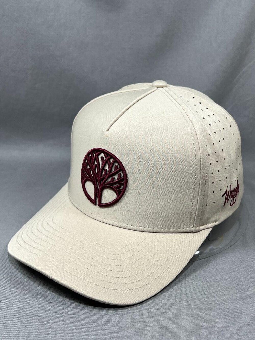 Waggle Smoaked It Golf Hat Tan Perforated Performance Adjustable Snapback Cap
